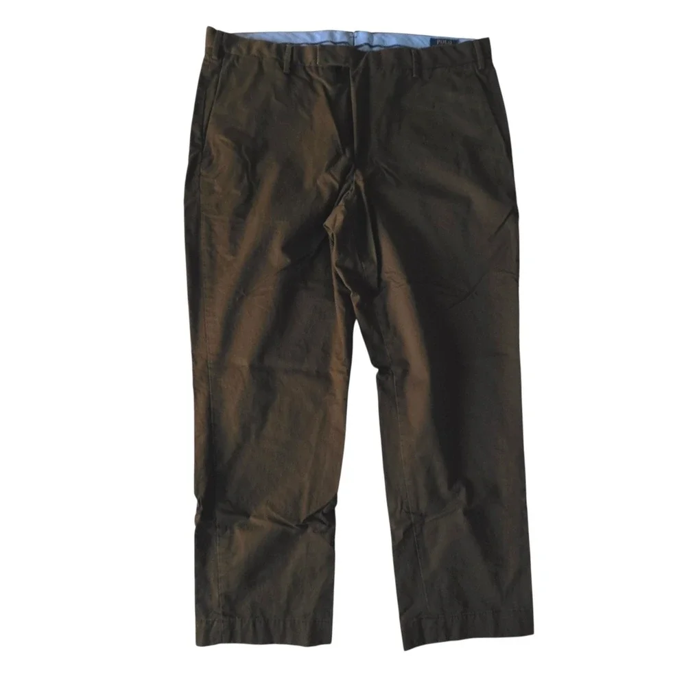 Polo Ralph Lauren Mens Chinos Brown Stretch Straight Fit Pants 40x30